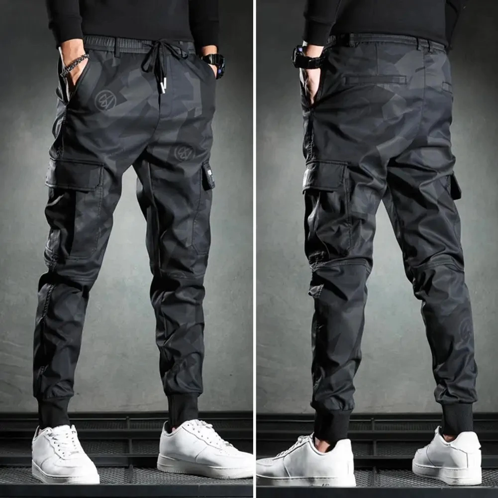 Pánské kamufláž kalhotky multi kapes modastreetwear bottoms jogger vojenské taktická kalhot svetr