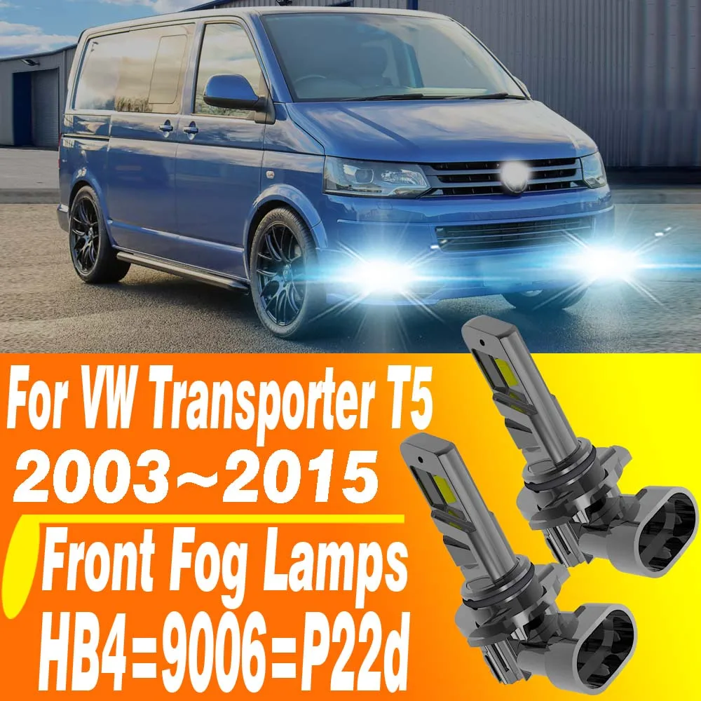 2 Stück HB4 9006 LED-Nebelscheinwerfer Canbus Autobirne Hochleistungs-Weiß P22d Scheinwerfer-Diodenlampe 12V 55W für VW Transporter T5 2003~2015