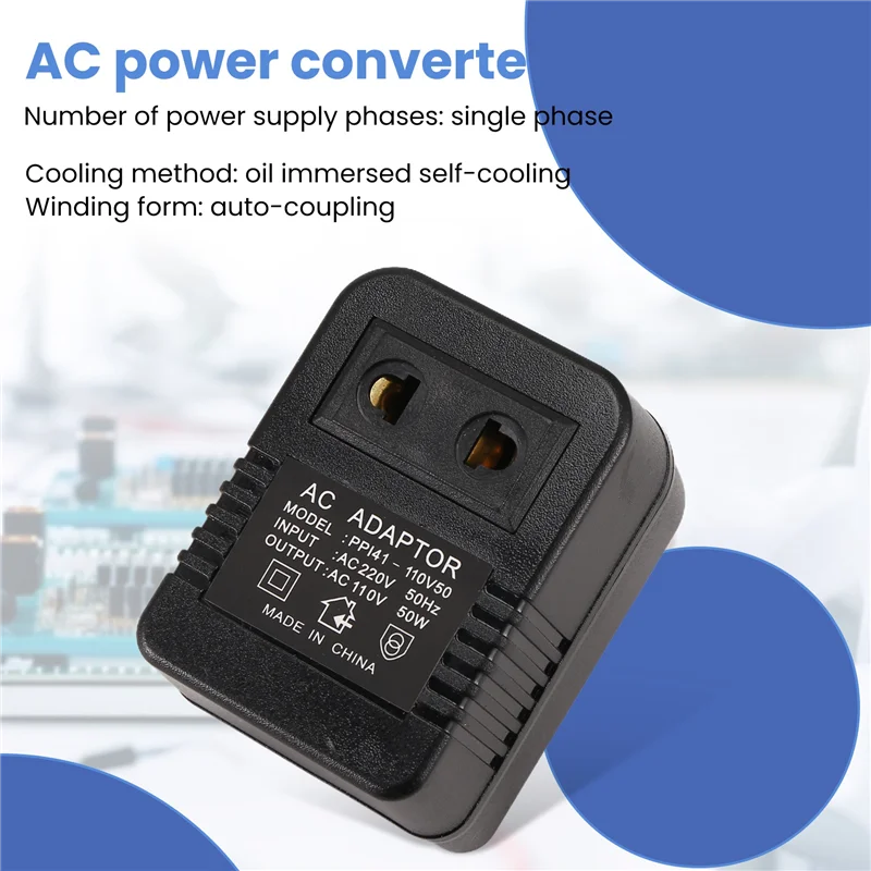 ABGR-2PCS محول خفض محول السفر AC220 فولت إلى 110 فولت محول جهد كهربي محول جهد كهربي منظم الاتحاد الأوروبي التوصيل