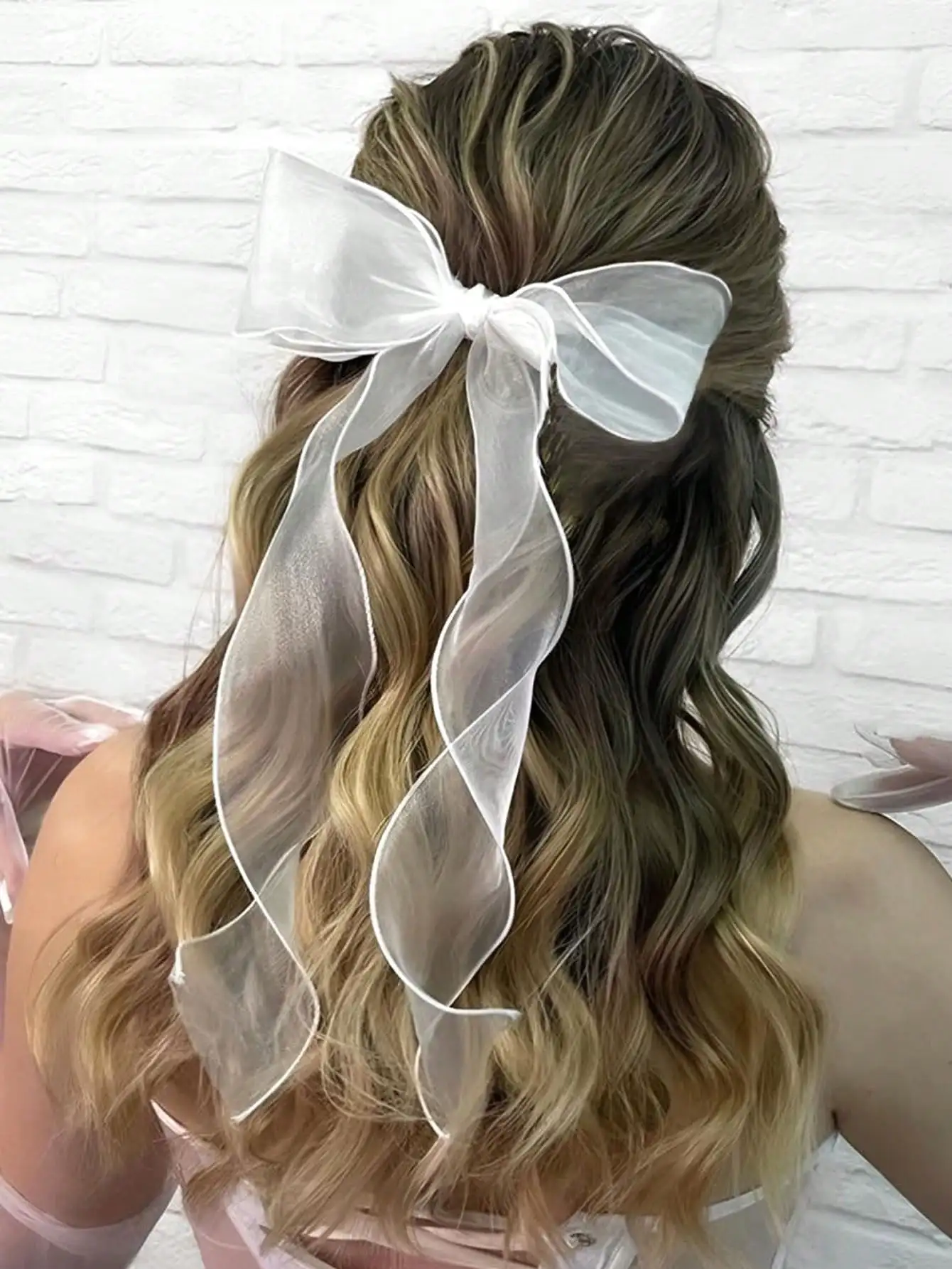 

1pc Bridal Veil Hair Clip, Organza Bow Hair Clip, White Sheer Bow Hair Clip, Single Party Hair Clip, Bridesmaid Gift, Wedding Hair Accessory For Women & Girls, Claw Clip, Hair Claw, Hair Clip, Hair Barrette, Hair Accessory, Hairpin, Head Accessories