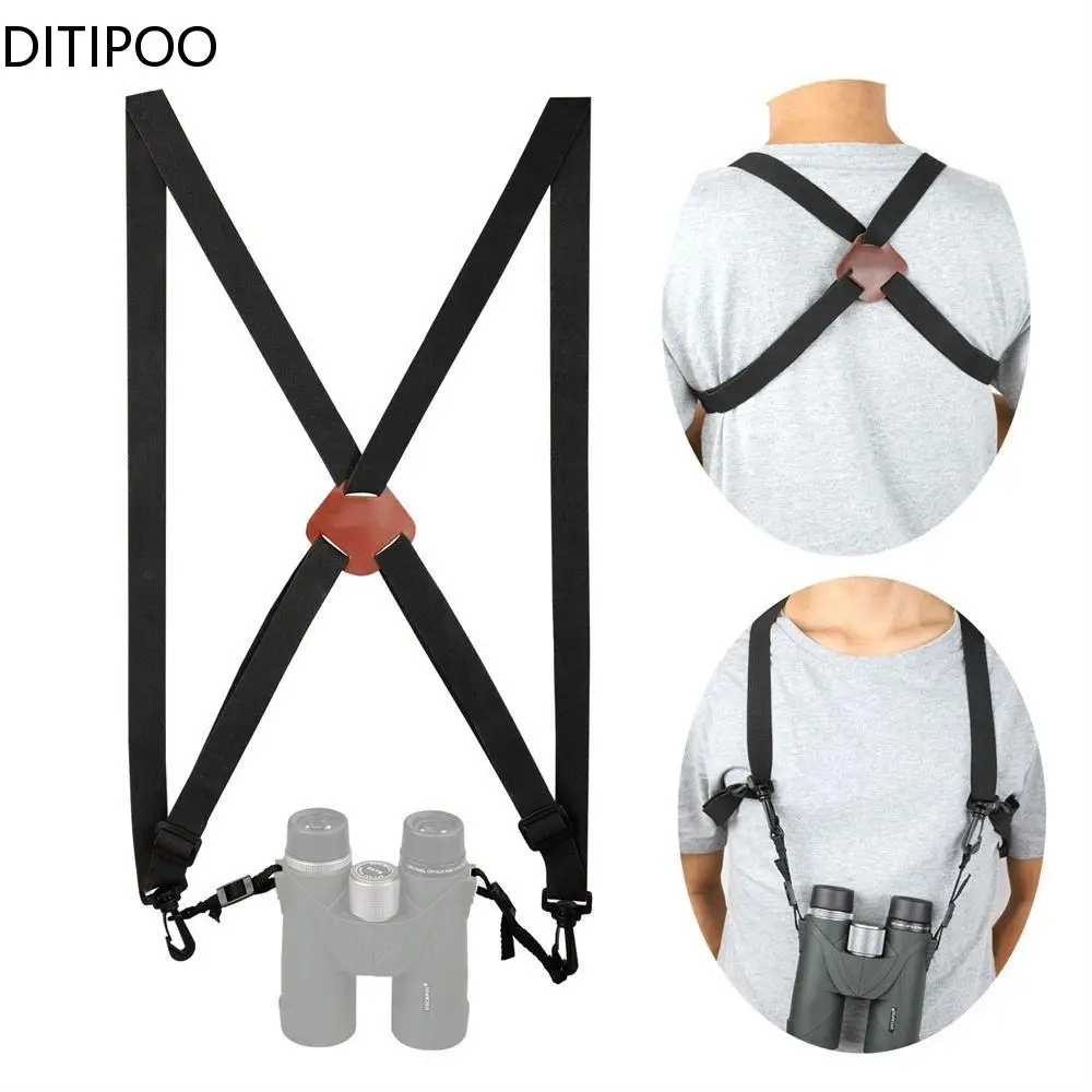 Leather Webbing Optics Binocular Harness Strap X-shaped Adjustable Belt Monocular Harness Strap Powerful Binoculars Telescope