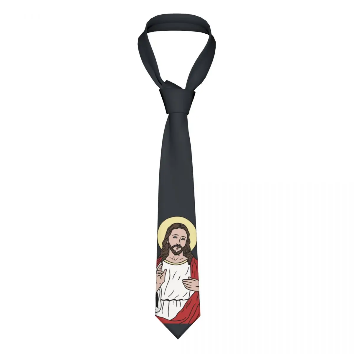 

Jesus Neckties Men Women Polyester 8 cm Christ Saviour Neck Ties for Mens Casual Narrow Suits Accessories Cravat Gift