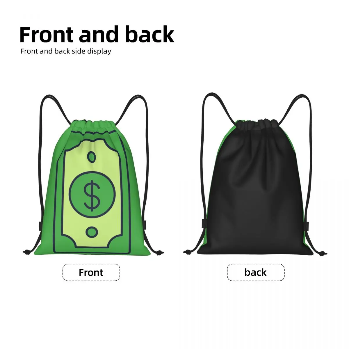 American Money Dollar Bill Drawstring Backpack Women Men Sport Gym Sackpack Foldable Training Bag Sack