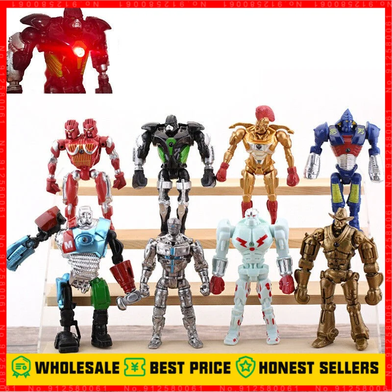 13cm 8pcs/set Real Steel Zeus Atom Midas Adam Raider Robot Model Toys Gift Action Figure Hobby Collection Decoration Doll Toy