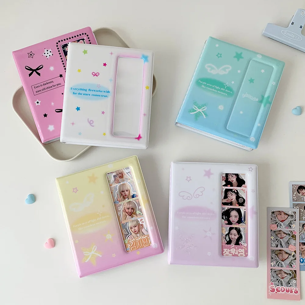 ألبوم بطاقات صور واسع متدرج اللون على الطراز الكوري لتخزين صور بولارويد وبطاقات بريدية مقاس 6 بوصات