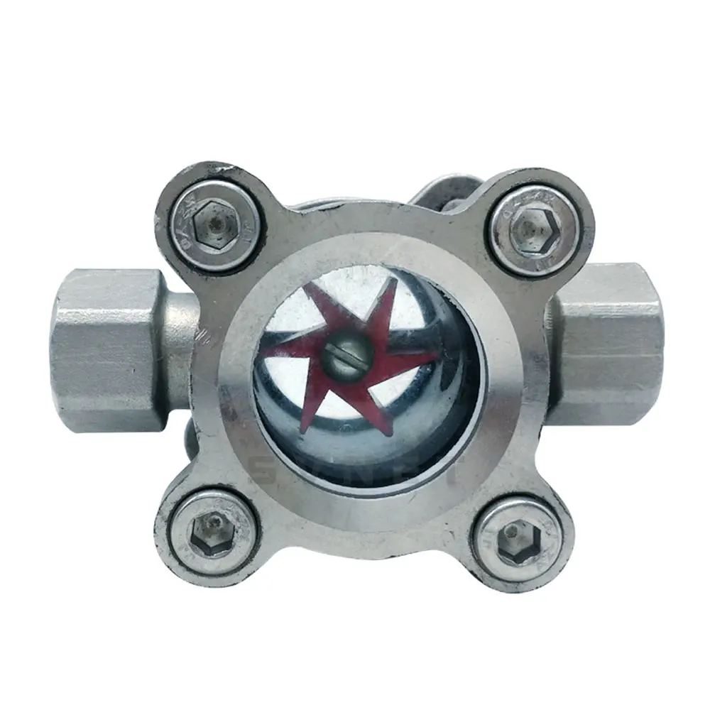 

Quincunx 1/2" 3/4" 1" 1-1/4" 1-1/2" 2" BSPT Female 304 Stainless Window Sight Glass Flow Indicator With Impeller Water Oil