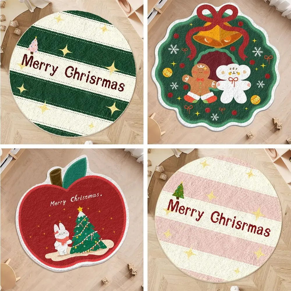 New 40~60cm Christmas Floor Mat 2025 Merry Christmas Home Decorative Entrance Doormat Anti Slip Bath Rug Bedroom