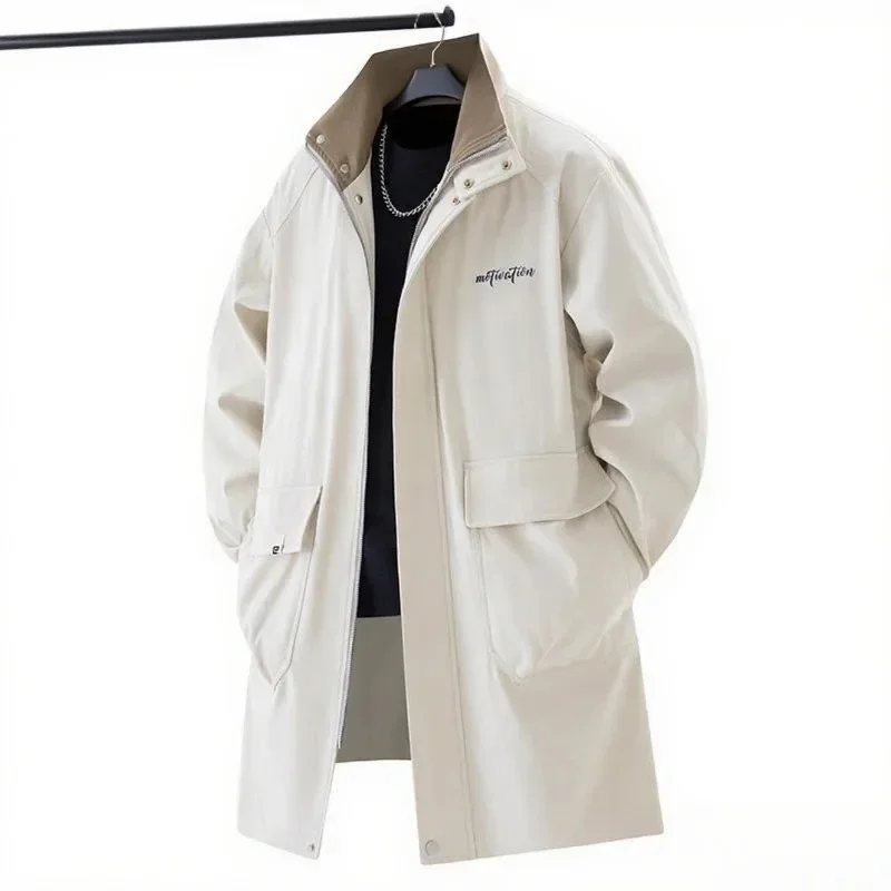 

Large Size Men Casual Loose Windproof Classic Fashionable High-quality Large Capacity Pocket Classic Stand Up Collar Windbreaker