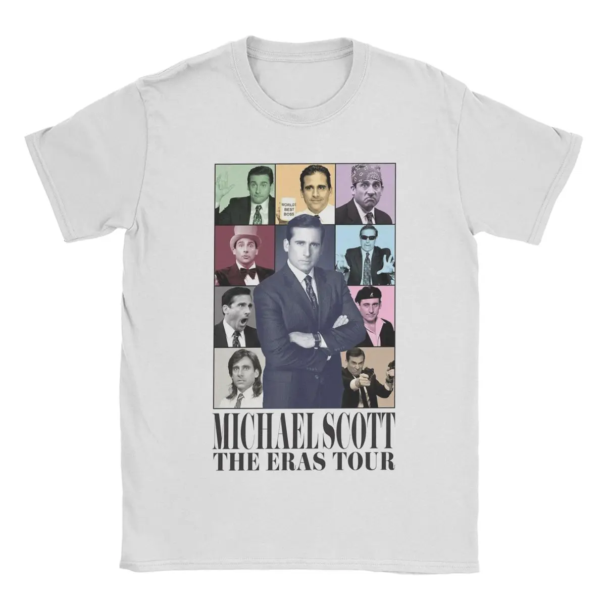 Michael Scott die Epochen Tour Männer T-Shirts das Büro Dwight Schutt T-Shirts Kurzarm T-Shirt mit Rundhals ausschnitt Baumwolle Erwachsenen kleidung