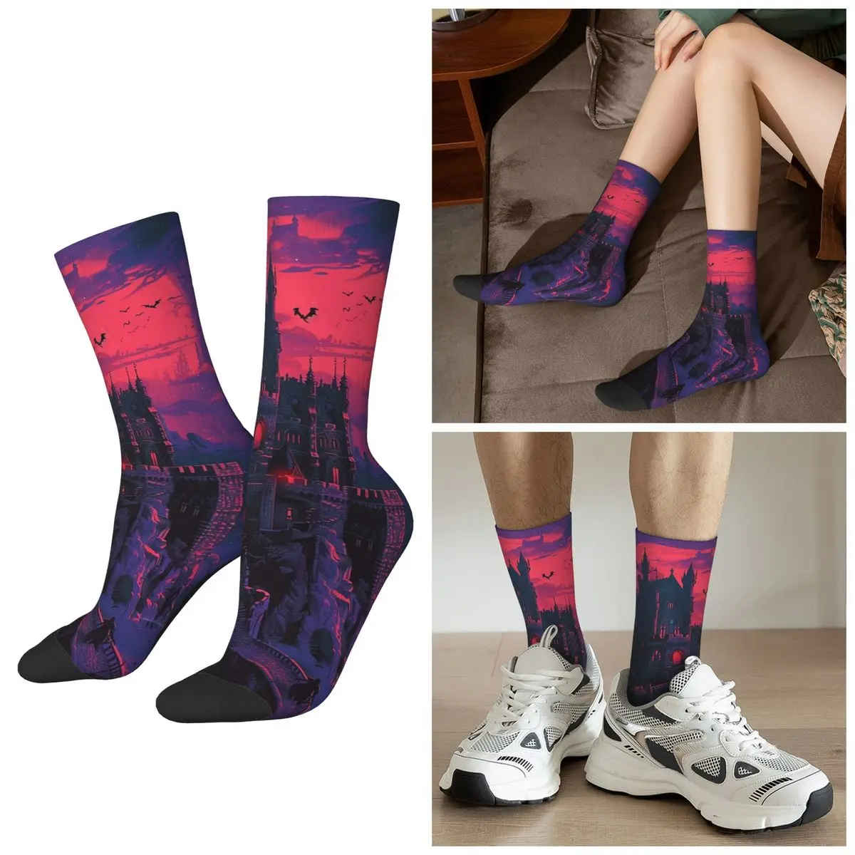 

Всесезонные готические замки, темные ретро носки, спортивные носки в стиле Харадзюку, средние носки-трубы, чулки высокого качества для мужчин и женщин, подарки