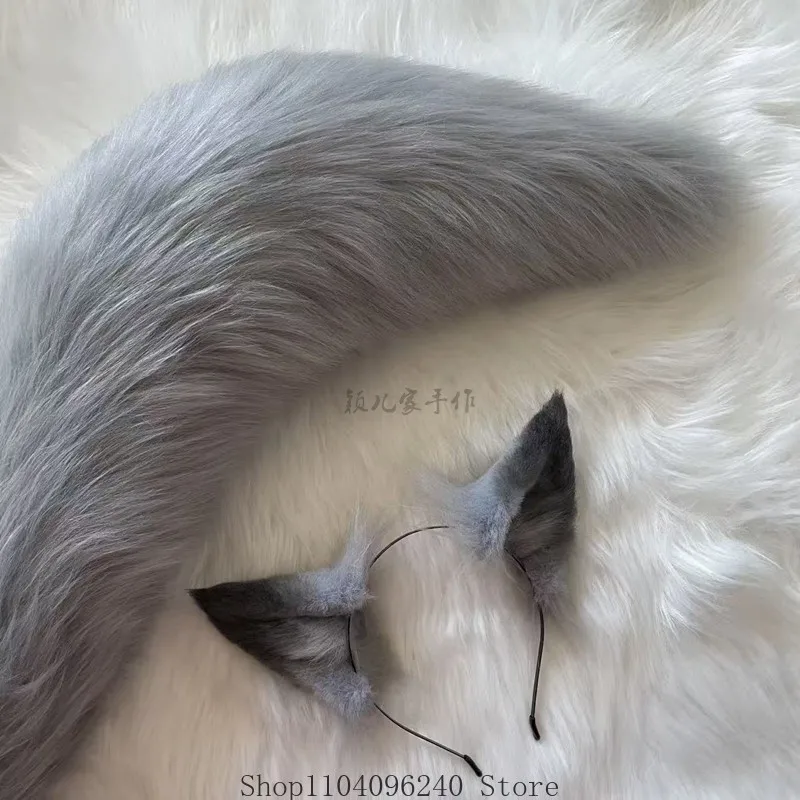 فرسان Projekt الأحمر تأثيري الأذن التدرج القط الذيل أنيمي عقال أغطية الرأس الدعائم اكسسوارات هالوين المشجعين هدية