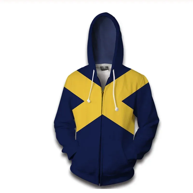 엑스맨 울버린 코스프레 의상 3D 후드티 스웨트셔츠 엑스맨 재킷 스트릿웨어 지퍼 긴팔 옷 로건 하울렛