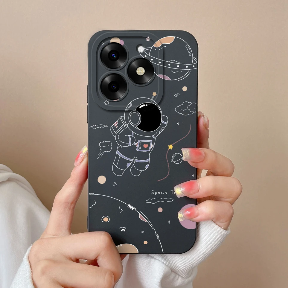 Cute Milk Tea Bear Case For Itel S23 PLus Liquid Soft Silicone Back Cover For S 23+ Camera Protection Phone Shell Coques Fundas