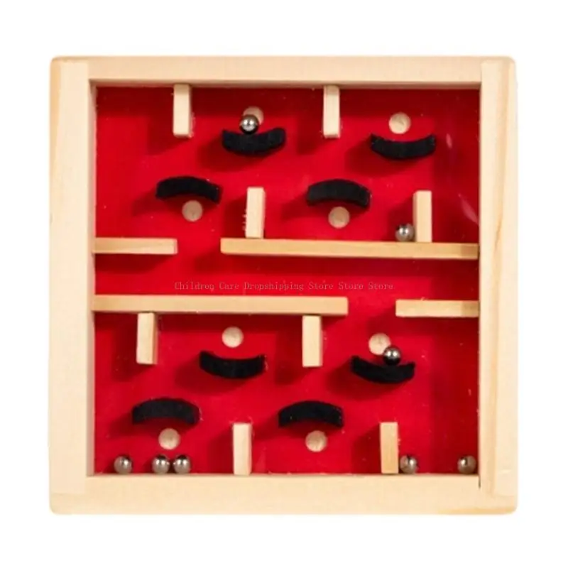 เด็กเขาวงกตไม้ของเล่นปริศนากับเกม Marble Balance สำหรับการพัฒนาปัญหาการพัฒนาและการประสานงานด้วยมือ