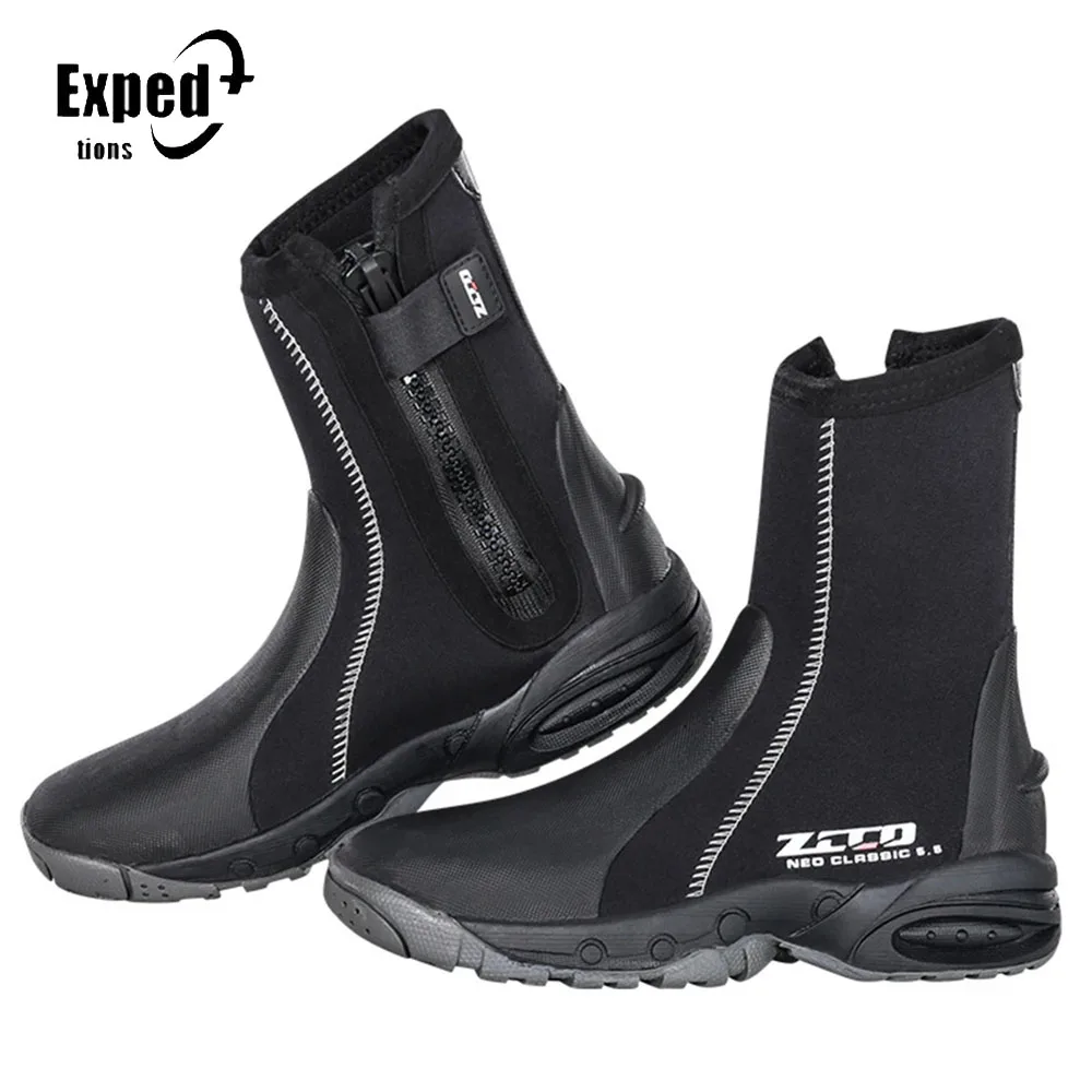 

5MM Diving Boots Snorkeling Trace Rafting Shoes Rescue Flood Shoes Fire Emergency Wading Beach Shoes Non-slip