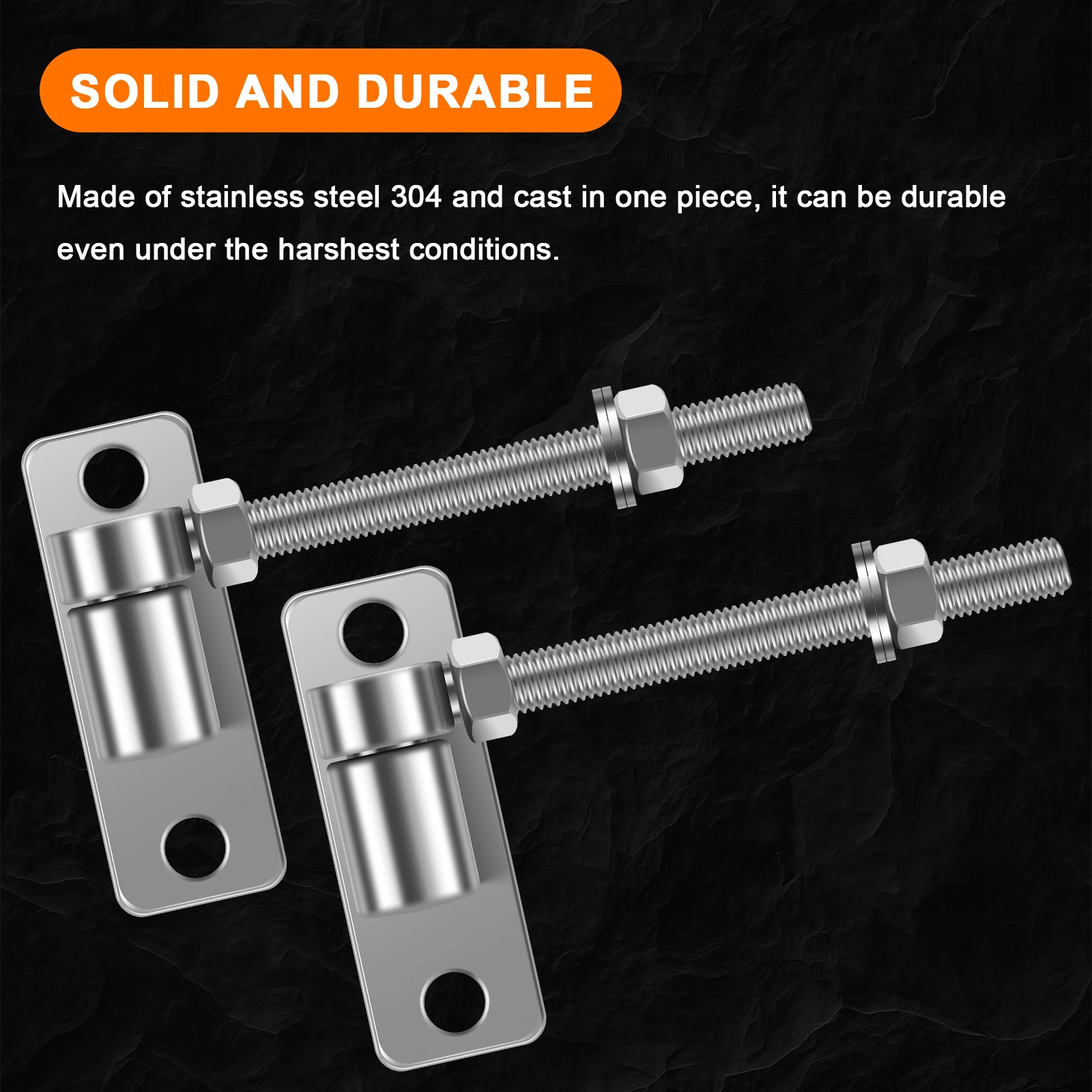 2Pcs Gate Hinges Stainless Steel J-Bolt Hinge Doors Gates for  for Farm Gates Door Wall Farm Garden Gate 6/8 inch Fence Hinge