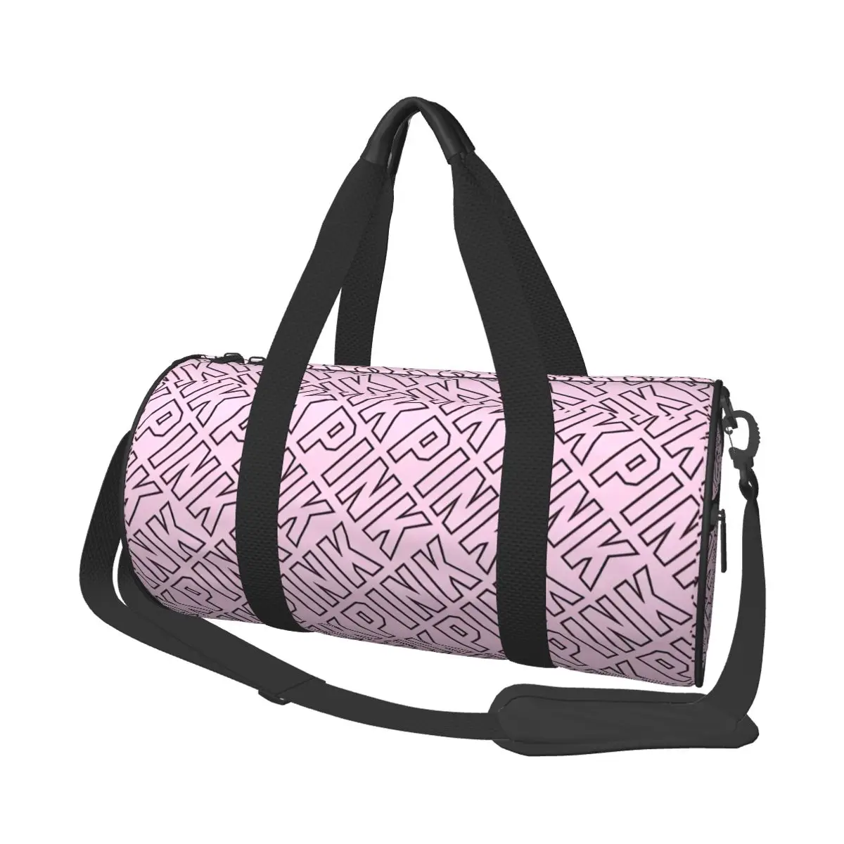 Pink Pattern Letters Print Travel Bag Fashion Sports Bags Large Colorful Gym Bag Male Female Design Weekend Fitness Bag