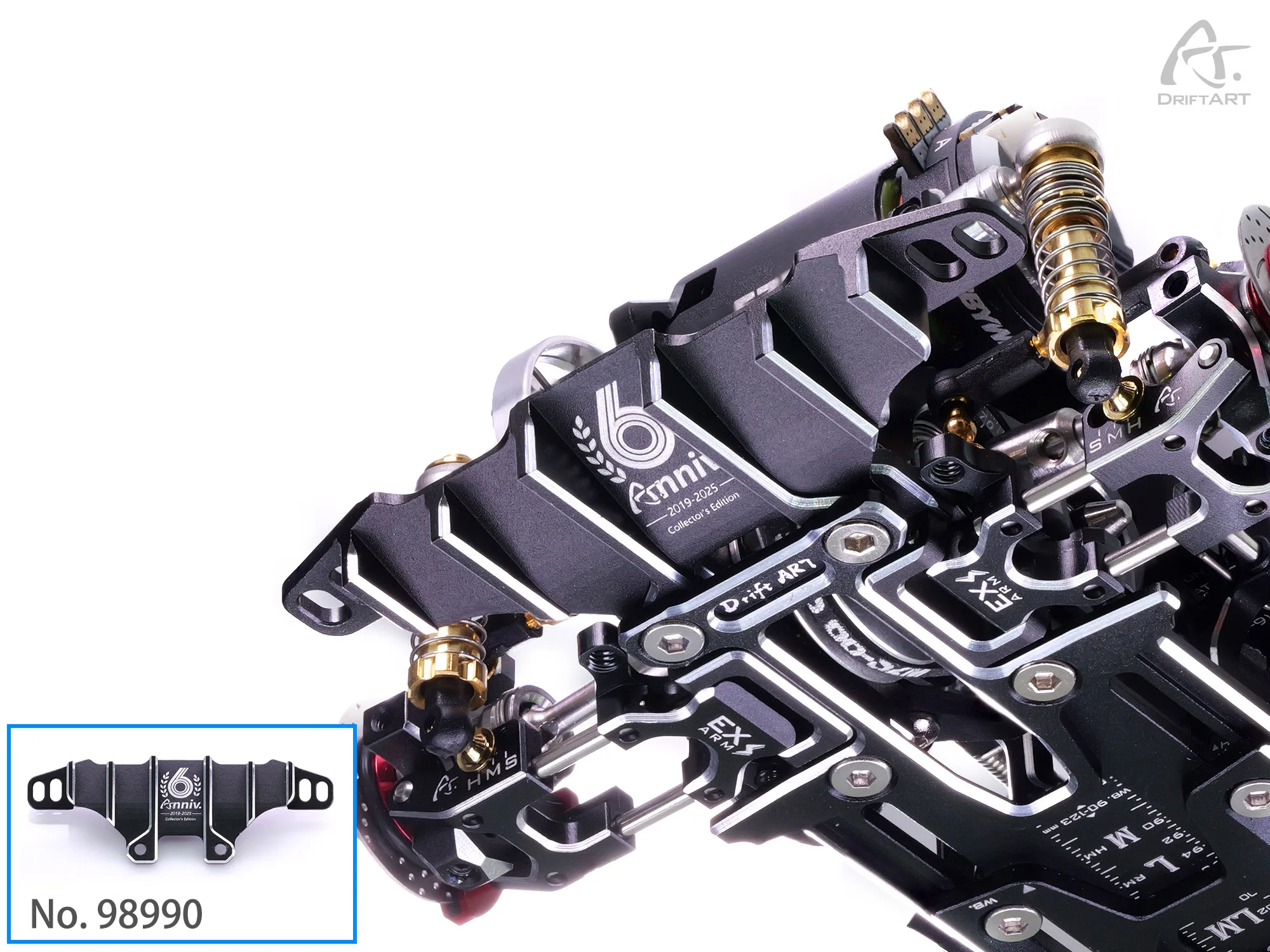 Difusor traseiro de liga CNC 98990 DriftART 6o aniversário – Edição de colecionador para DA3 DA4