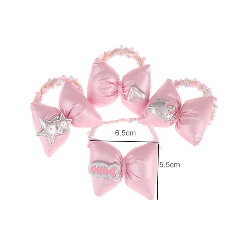 لطيف مرحبا كيتي الأطفال الشعر القوس حفلة هدية العلاقات الشعر الطفل القوس الكعك النسيج العلاقات الشعر الفتيات عالية ذيل حصان إكسسوارات الشعر