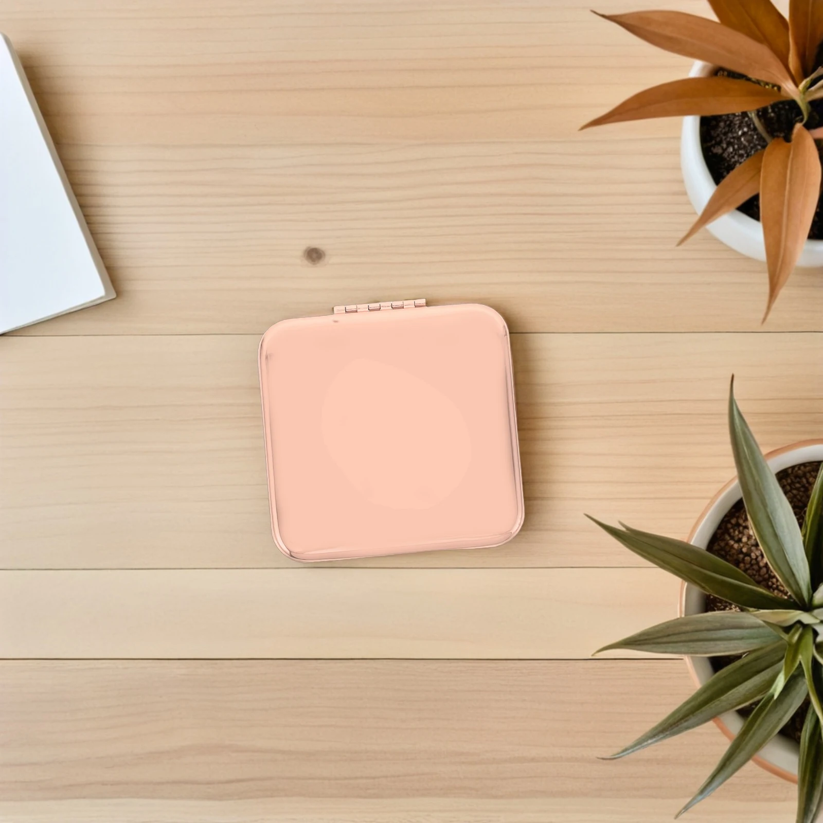 

Dual Sided Compact Makeup Foldable Portable Metal Pocket Mirror For Purse Clutch Travel With Magnifying Function Lightweight