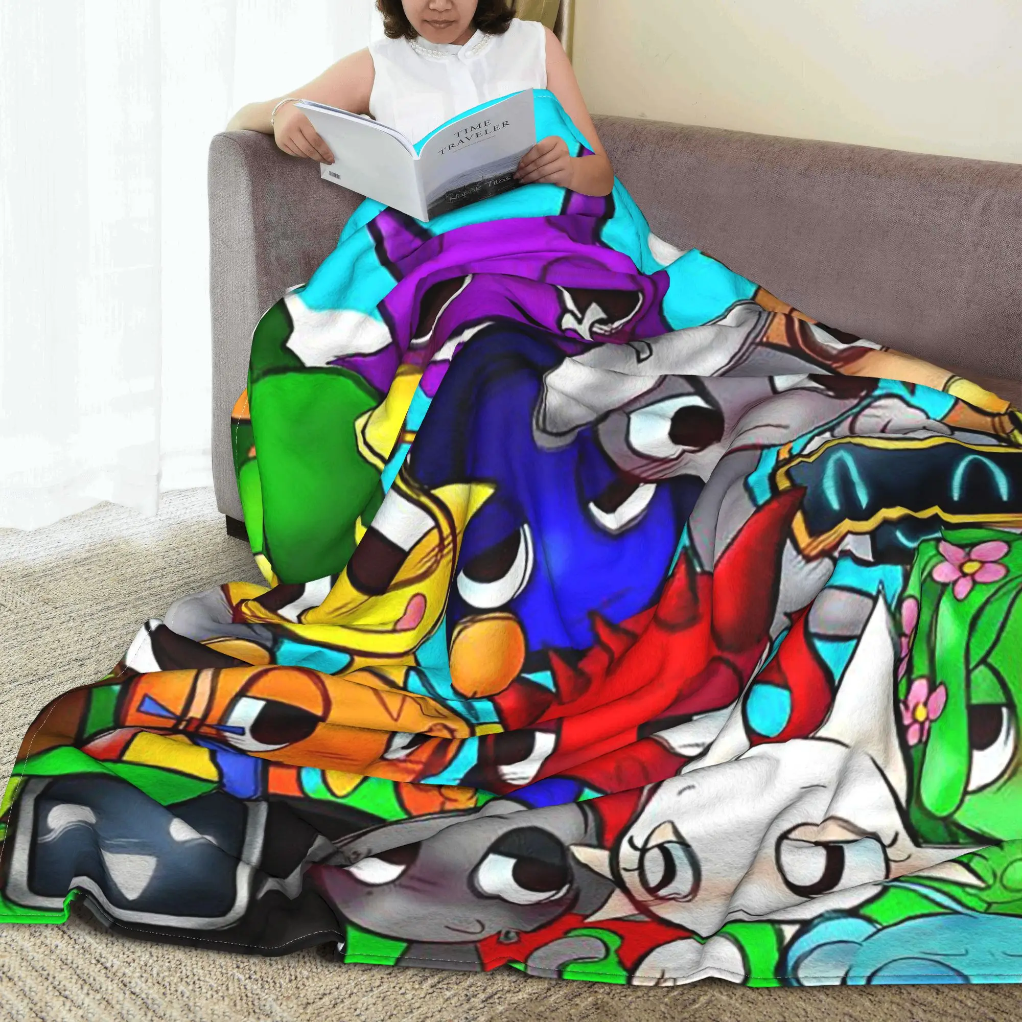 

Sprunki Incredibox Game Blankets Warm Fleece Sofa Throw Blanket for Couch Bedding Outdoor Throws Bedspread Quilt