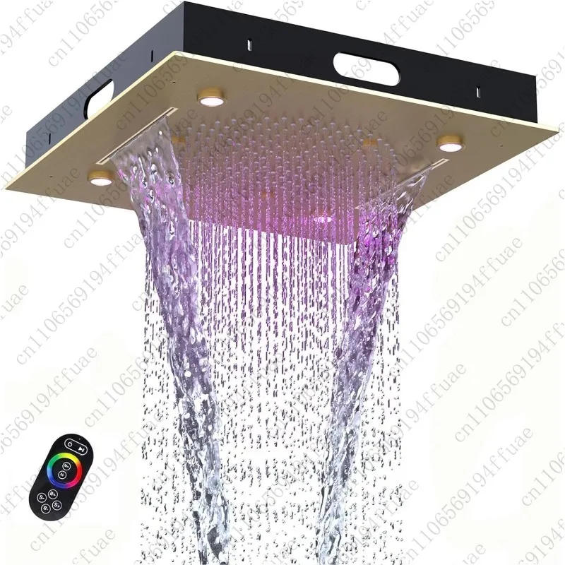 رأس دش، LED متعدد الوظائف لكامل الجسم، رذاذ هطول الأمطار عالي الضغط، رأس دش 3 وظائف