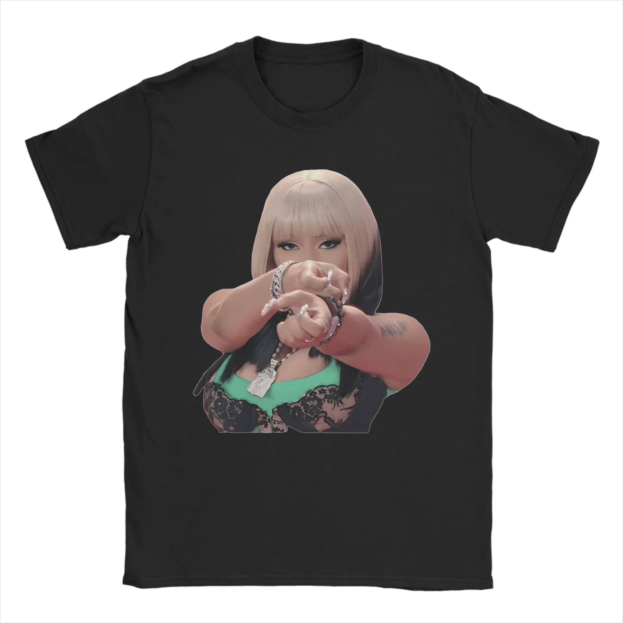 Camiseta Nicki Minaj Barbz para Homens e Mulheres, Camisetas de Hip Hop em Algodão Puro, Camiseta de Gola Redonda de Manga Curta, Roupas Plus Size