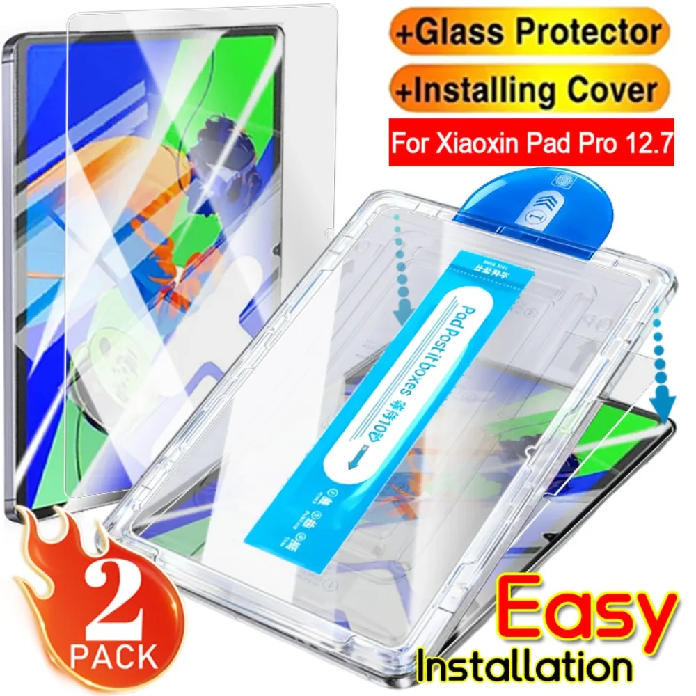 

Easy to Install 9H Tempered Glass for Xiaoxin Pad Pro 12.7 2025 Screen Protector HD Anti-Scratch Films with Auto-alignment Kit