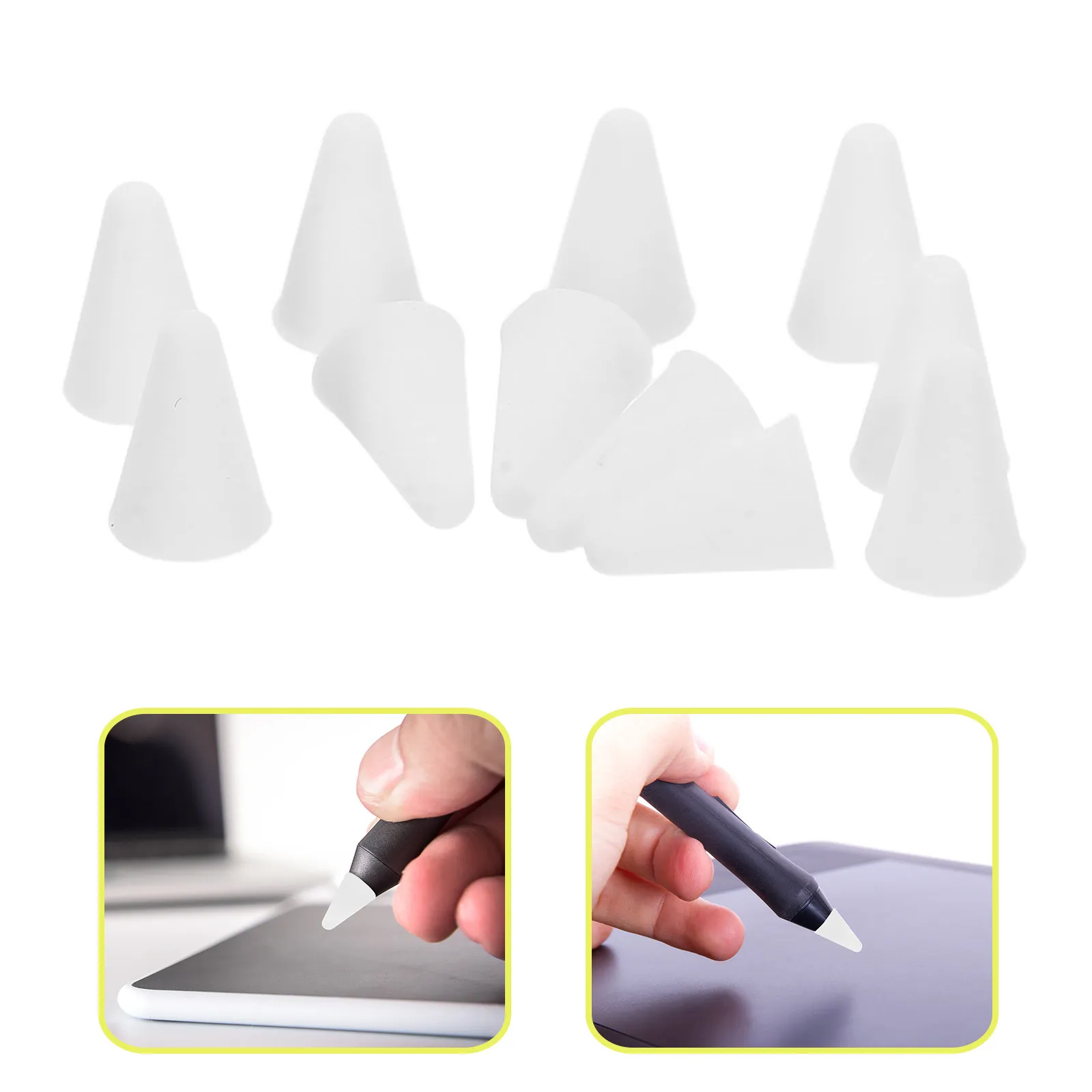 

200Pcs Silicone Pencil Tip Protectors Universal Stylus Pen Replacement Nibs for Smartphones Tablets Anti-Slip Writing Drawing