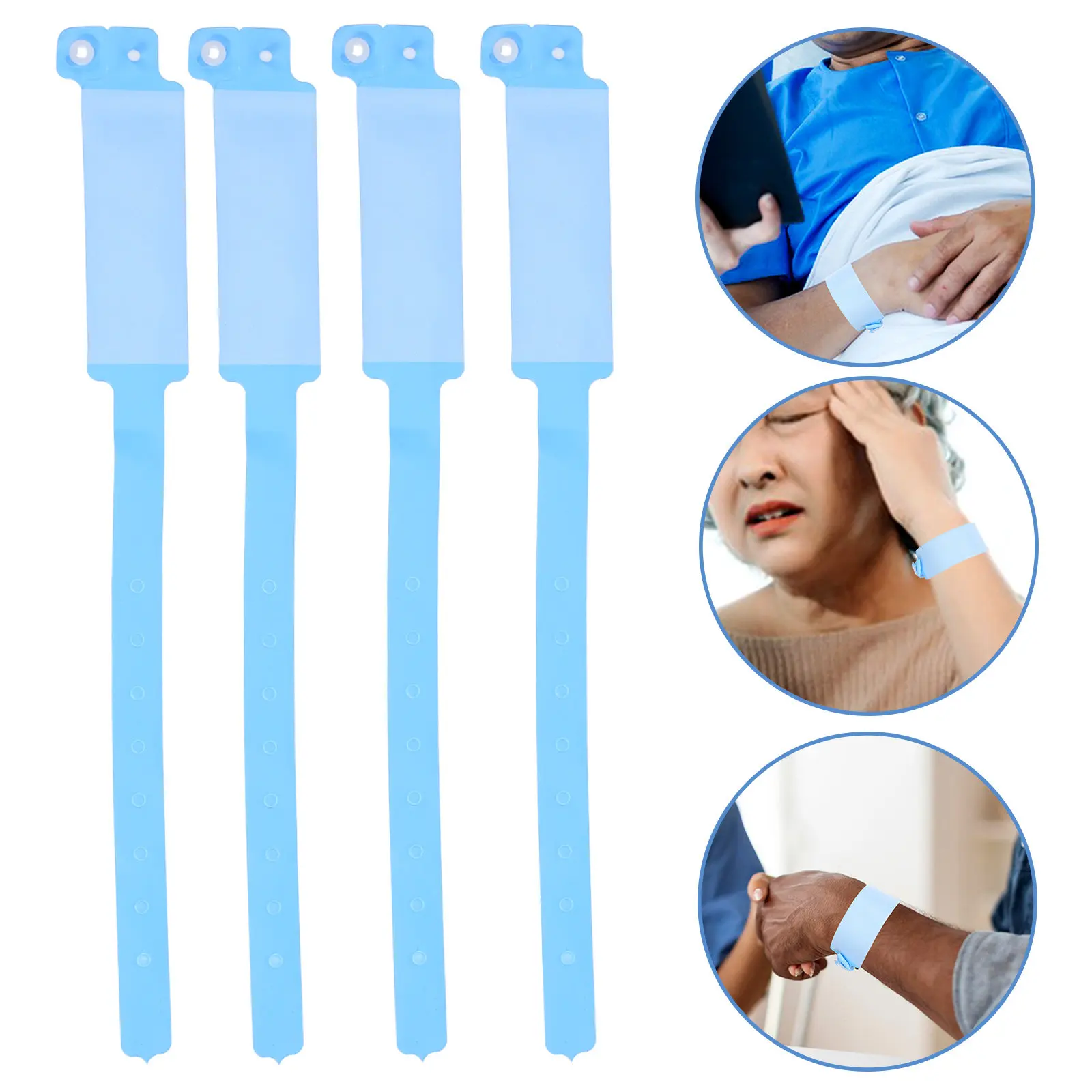 

100Pcs Disposable Waterproof Blank Wristbands Patient Identification PVC Hospital Wristbands Writable Medical Accessory