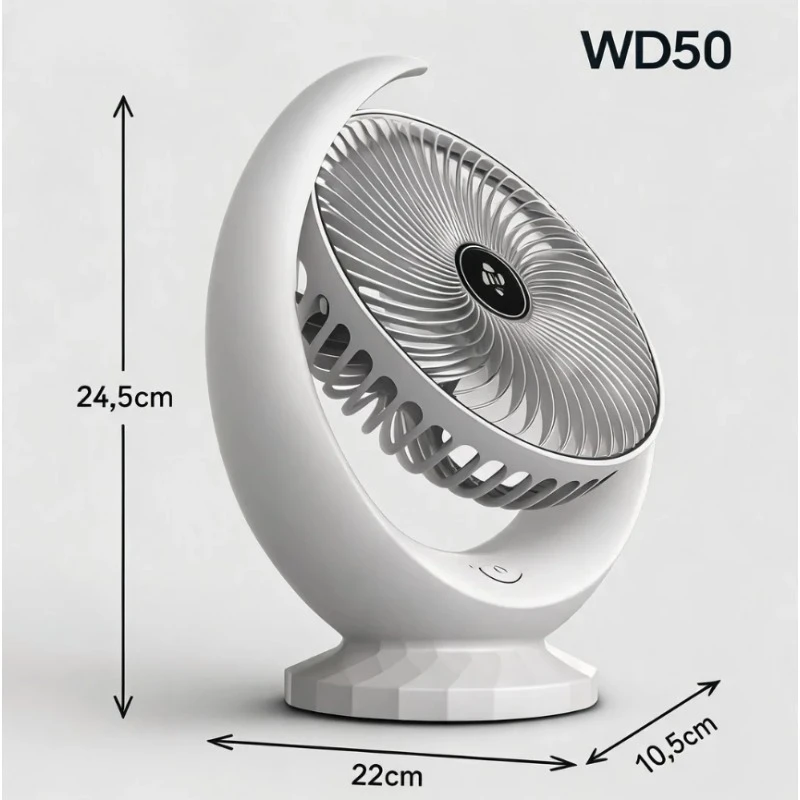 Ventilatore da collo ricaricabile con display digitale, 5 velocità, batteria da 1500 mAh, portatile per viaggi all'aperto, ufficio, casa, ventilatore da tavolo USB con caricatore per auto