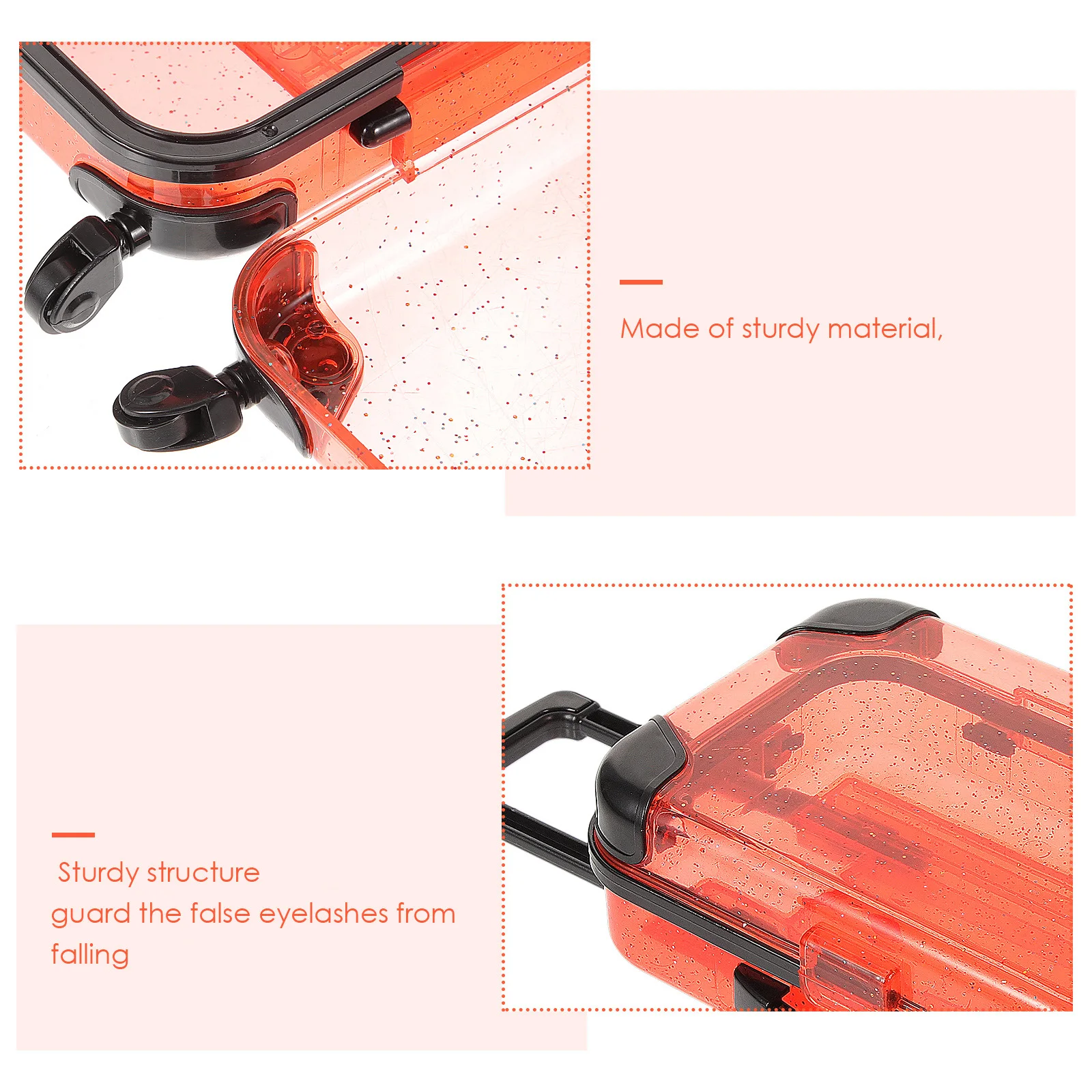 

Red Suitcase Eyelash Storage Box Empty Lash Container ganizer Mini Case Fake Eyelashes Holder Durable Travel Size Makeup