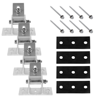 4pcs Solar Panel Mounting Brackets Adjustable Tilt Stand End Clamps Aluminum Alloy Rust Resistant Rubber Pads Wood Screws
