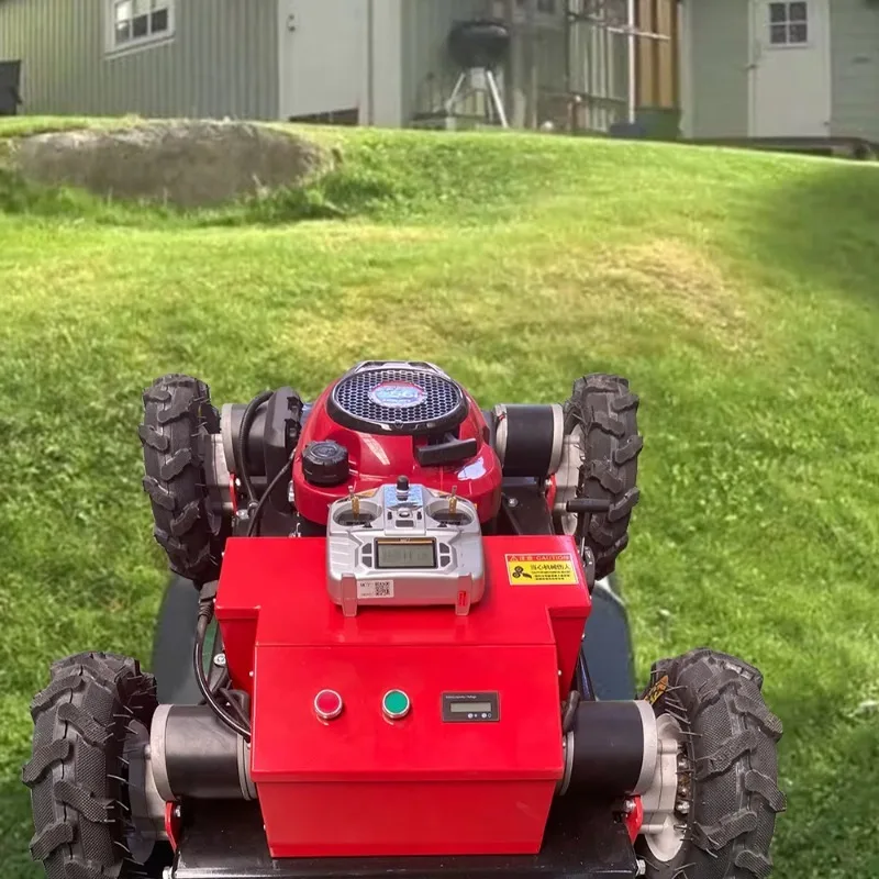 7.5hp Track Mounted Remote Control Electric Lawn Mower for Slope Rough Terrain Industrial Commercial Use Durable