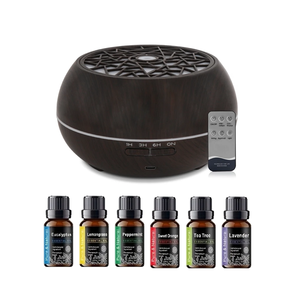 

Diffuser For Home 550ml Large Essential Oil Diffuser with 6 Premium Oils Soundwave Tech Remote Control 7 Color Mood Light for H