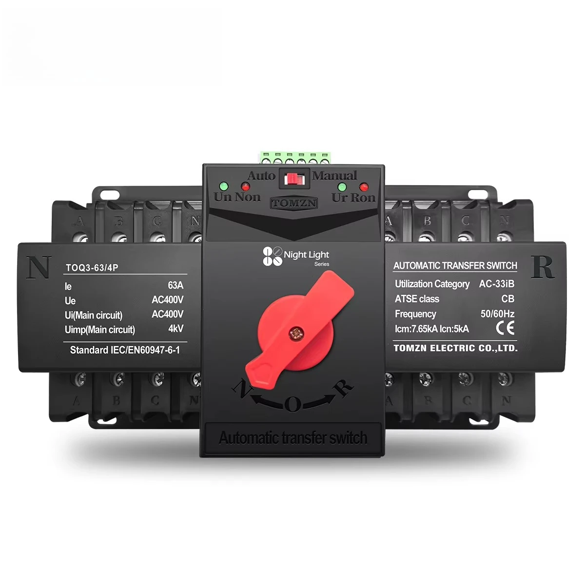 

4P 63A 125A 220 В 230 В 50/60 Гц Тип MCB Автоматический резервный переключатель двойного питания ATS 2 входа 2 выхода Серия ночников