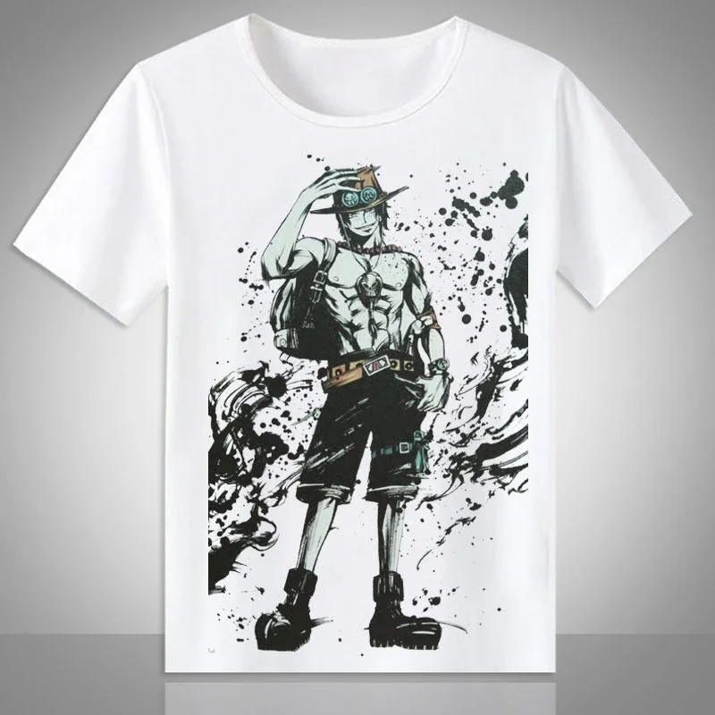 ONE Short-sleeved New Animation Luffy Sauron Tide Brand Nautical King Sports and Leisure Short-sleeved Trend Explosion PIECE Top