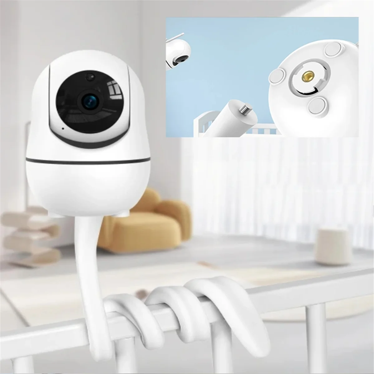 BABQ Baby Monitor Silicone Bracket, Compatible with SM70PTZ/SM650/SM50/SM55, Multifunctional White Silicone Bracket