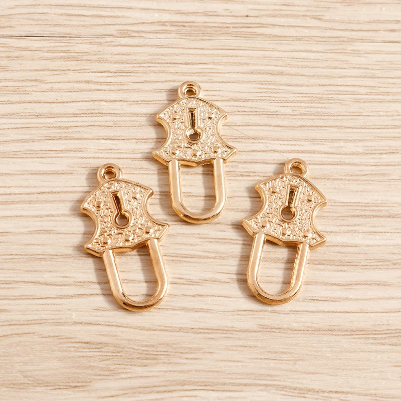 Tusember 20 Stück 14*24mm Metall-Schlüsselanhänger in Gold- und Silberfarbe für Anhänger, Halsketten, Ohrringe, handgefertigtes DIY-Schmuckzubehör – Detail 2