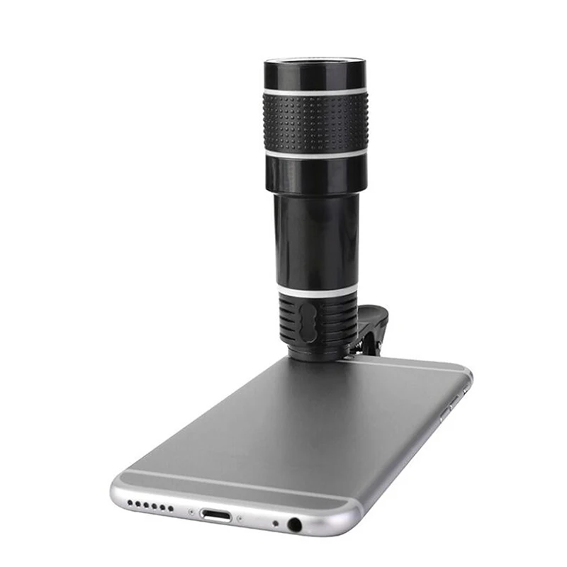 Clip-on 12x Phone Lens Optical Zoom HD Telephoto Camera Macro Lens Kit For Universal Mobile Phone Smartphone Telescope Focus Len