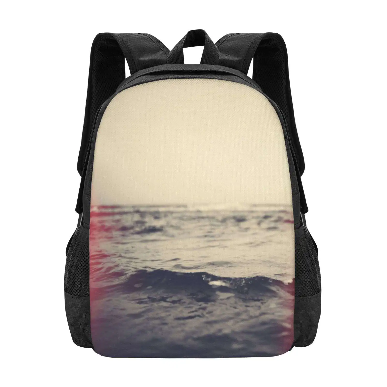 Revival Hot Sale Schoolbag Backpack Fashion Bags Ocean Waves Light Leaks Monochrome Melancholy Moody Color Leak Water East