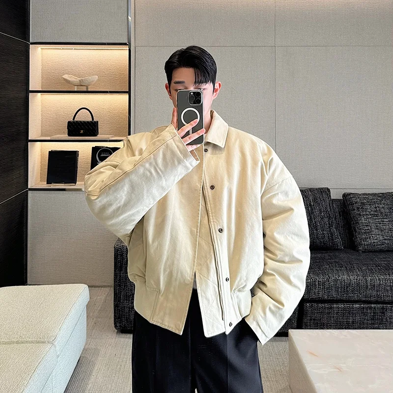 

Winter Washed Pure Cotton Canvas Thickened Knife Short Cotton Jacket Youth Casual Warm Stand Collar Chinese Brand