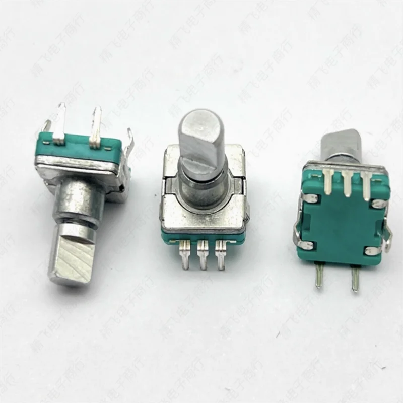 10 PCS EC11 encoder with 0.5 speaker DIY switch 30 positioning 15 pulse 360 degree rotation half axis length 12MM