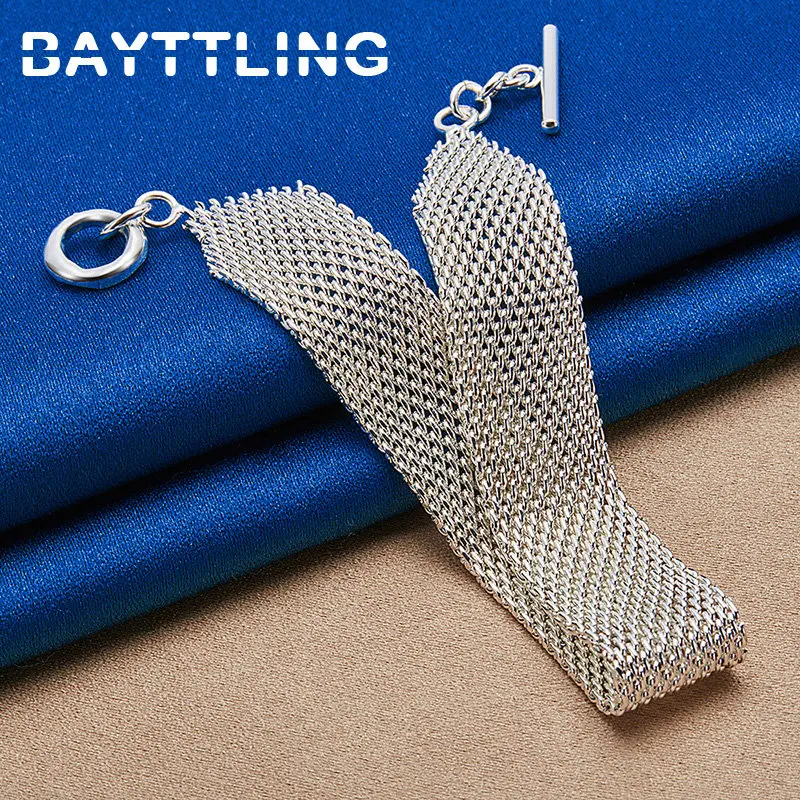 

925 Sterling Silver 8 Inches Fine Braided Watch Strap Bracelet For Women Fashion Charm Jewelry Engagement Wedding Accessories