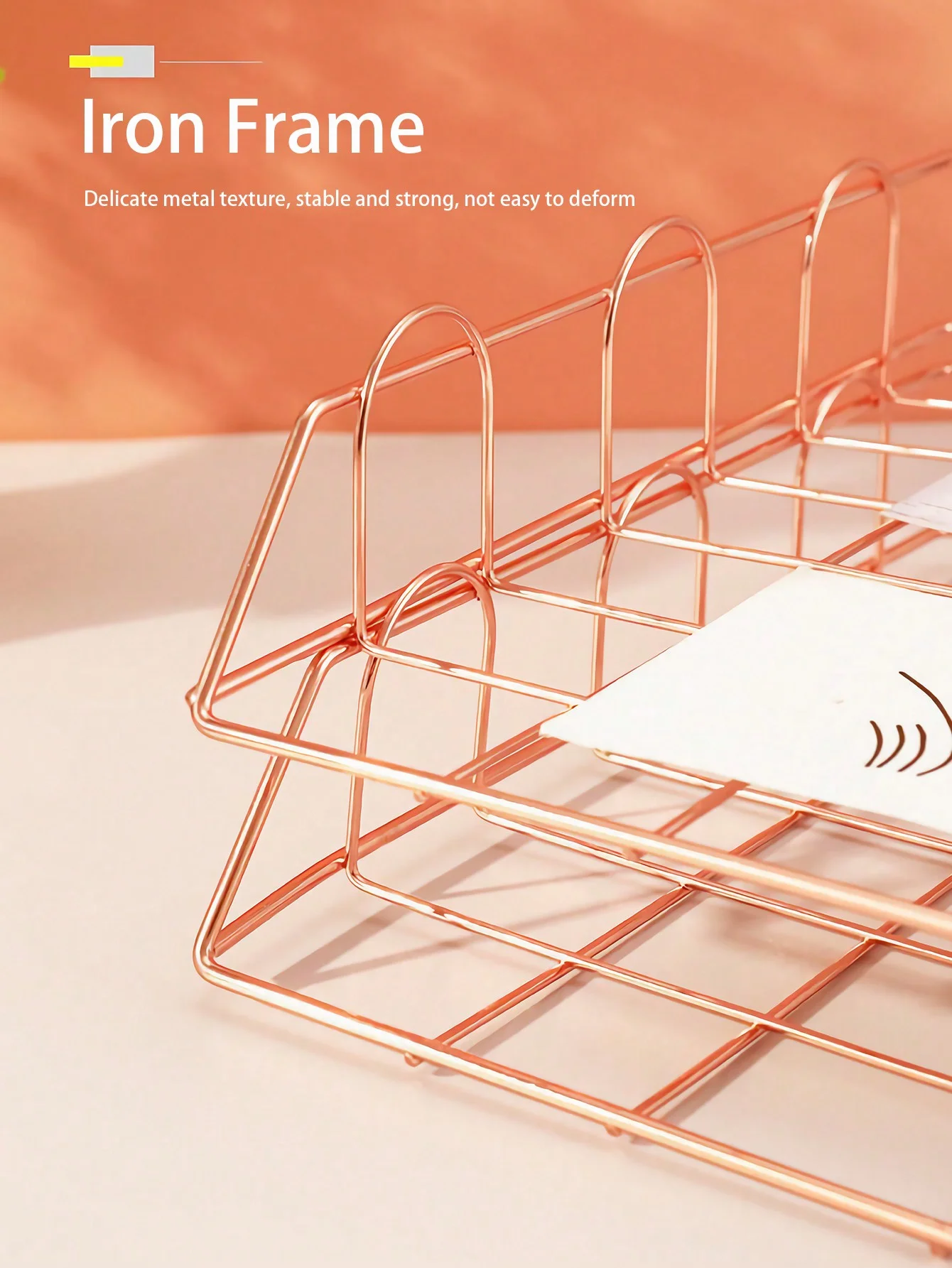 Organisateur de fichiers de bureau, 1 pièce, plateau à lettres horizontal empilable en métal, support de papier