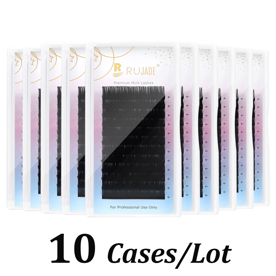 10 Cases Individual Eyelashes Extension 6-20mm Synthetic False Mink Eyelash Lower Lashes Russian Volume Makeup Eyelash Wholesale