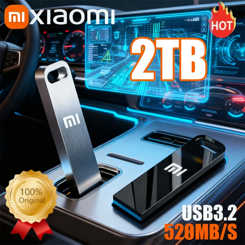 Xiaomi 2TB Flash Drive USB 3.2 Super High Speed Transfer Metal Mini U-Disk Pen Drive Type C Memory Waterproof Disk SSD U-Drive