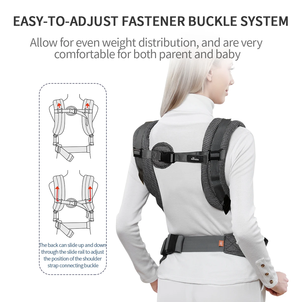 Sunveno Baby Carrier for Newborn with Neck Support Adjustable Back Strap Comfortable & Ergonomic