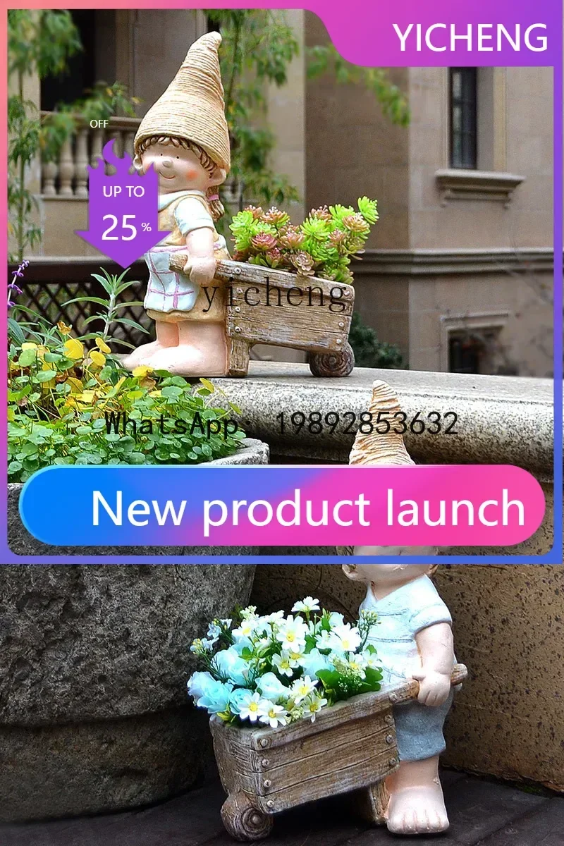 

Stroller Doll Landscape Yard Decoration Outdoor Kid's Cartoon Ornaments