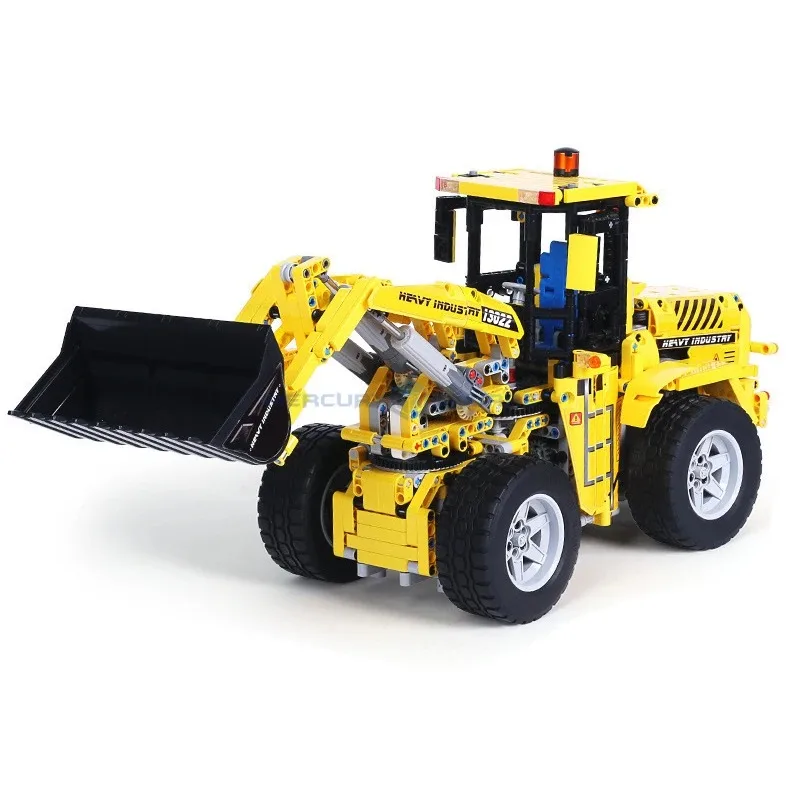 Yellow Bulldozer Building Blocks MOC 13122S Excavator Engineering Vehicles Ideas High Tech Model Bricks DIY Toy Gift Kids Aldult